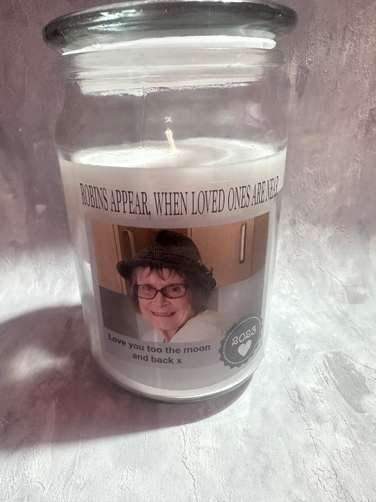 Personalised Remembrance Photo Candle